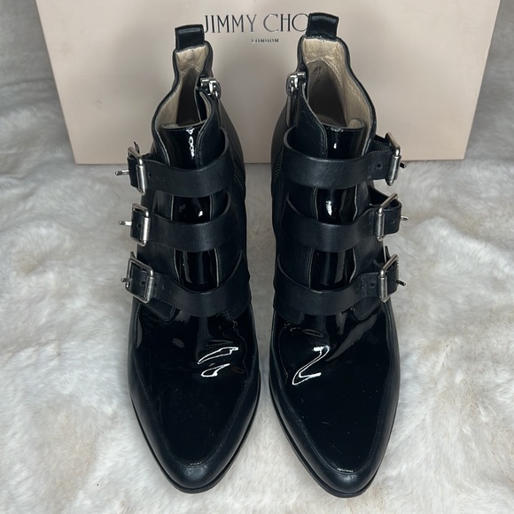 Black Jimmy Choo Strappy Boots - Picture 2 of 8